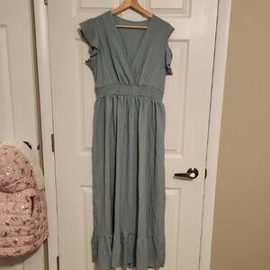 Elegant Blue Maxi Dress